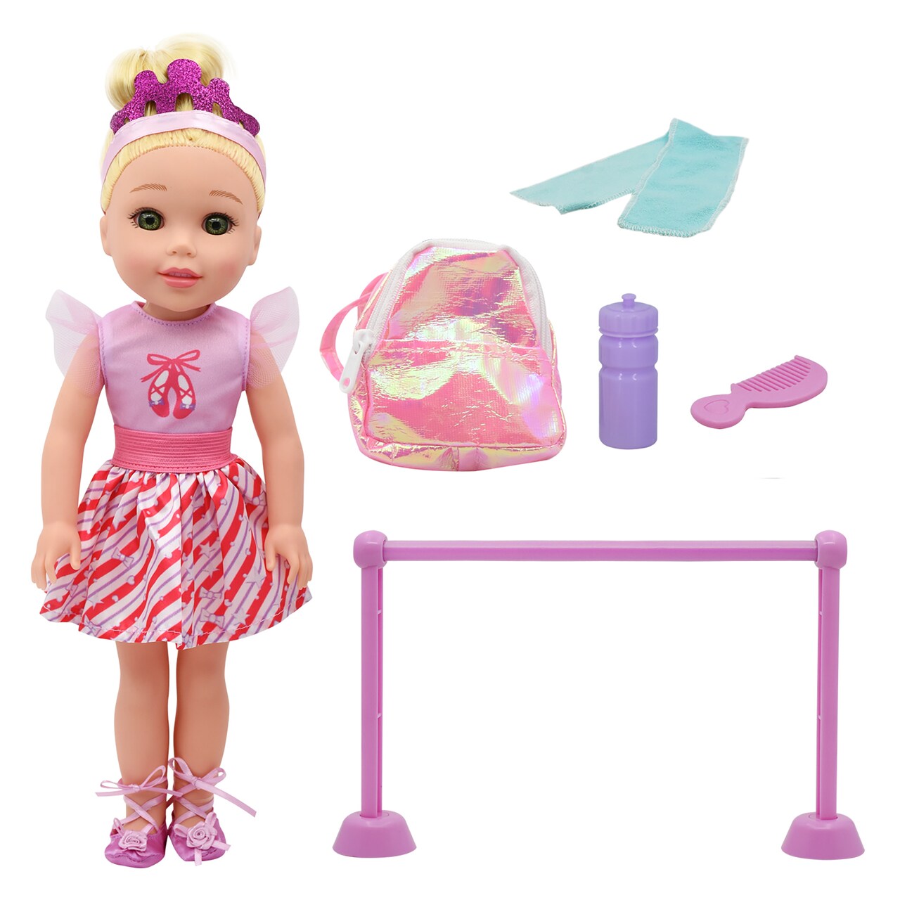 Style Dreamers: Ballet Set - Pink 14" Doll - Blonde Hair Hard Body Doll, 5pc Ballet Gear Accessories, Tutu Oufit w/ Headband & Slippers, Kids Ages 3+